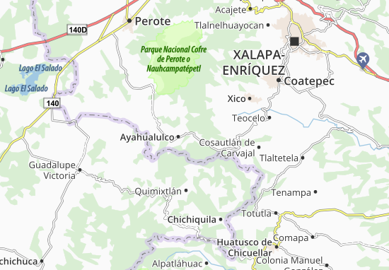 Kaart Plattegrond Ixhuacán de los Reyes