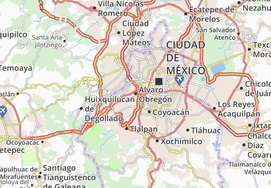 Karte Stadtplan Álvaro Obregón