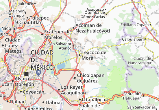 Karte Stadtplan Texcoco de Mora
