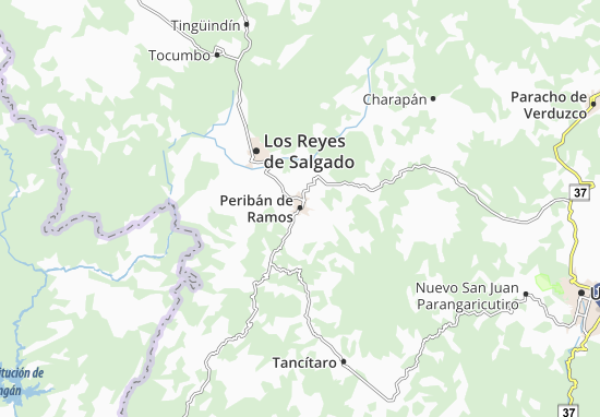Karte Stadtplan Peribán de Ramos