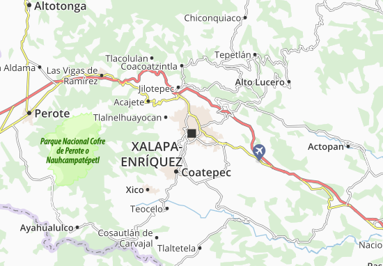 Kaart Plattegrond Xalapa-Enríquez