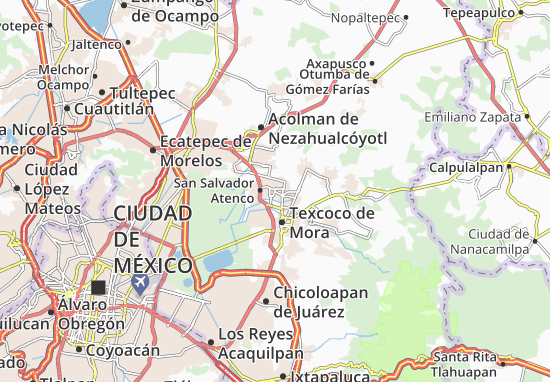 Kaart Plattegrond Chiconcuac de Juárez