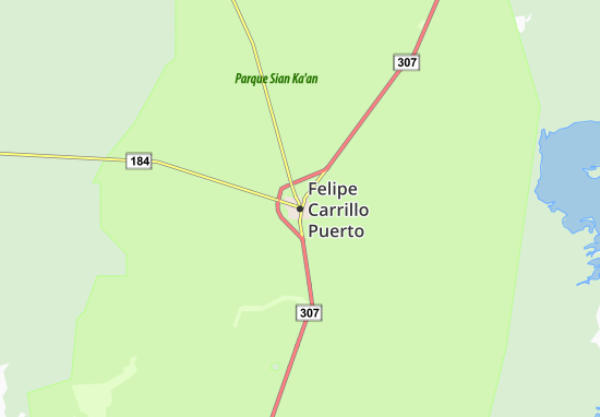 Kaart Plattegrond Felipe Carrillo Puerto
