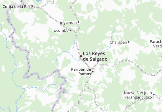 Kaart Plattegrond Los Reyes de Salgado