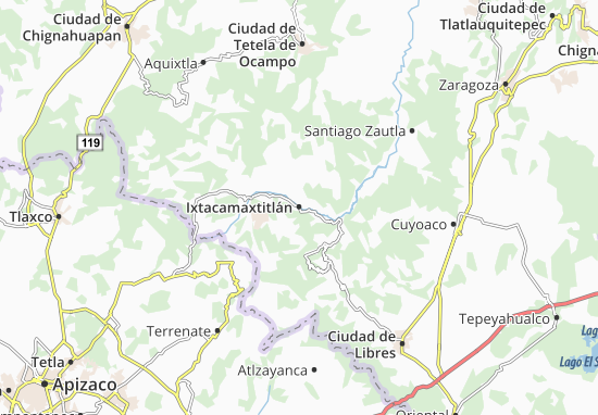 Karte Stadtplan Ixtacamaxtitlán