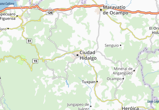 Kaart Plattegrond Ciudad Hidalgo