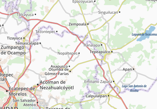 Karte Stadtplan Nopaltepec
