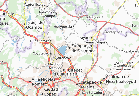 Karte Stadtplan Zumpango de Ocampo