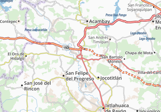 Karte Stadtplan Atlacomulco de Fabela