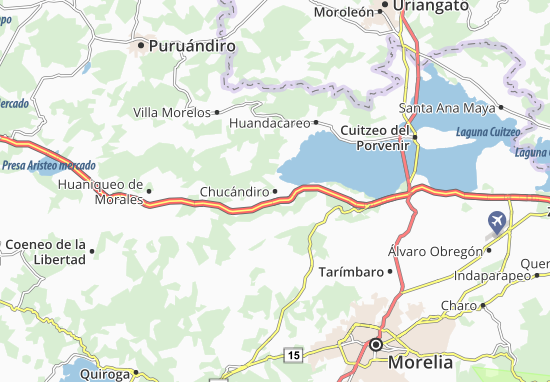 Karte Stadtplan Chucándiro