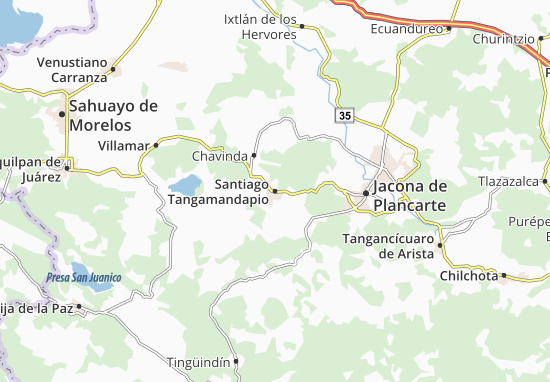 Kaart Plattegrond Santiago Tangamandapio
