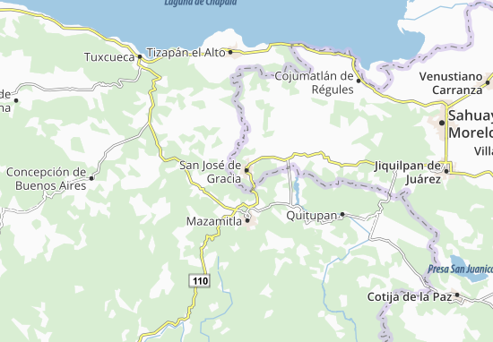 Kaart Plattegrond San José de Gracia