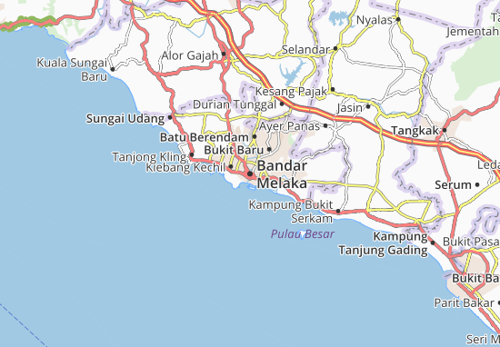 Karte Stadtplan Bandar Melaka