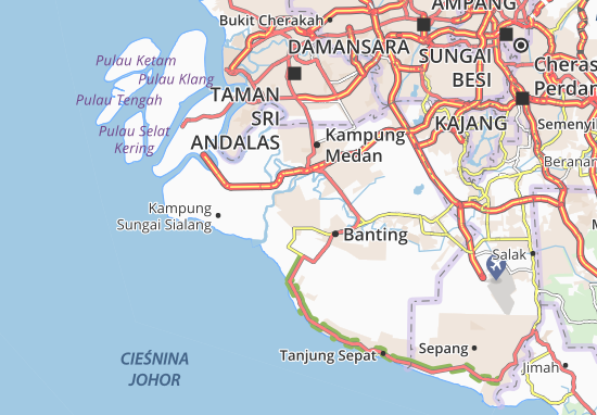 Karte Stadtplan Kampung Tanah Raja