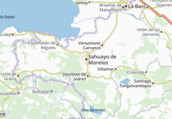 Karte Stadtplan Sahuayo de Morelos
