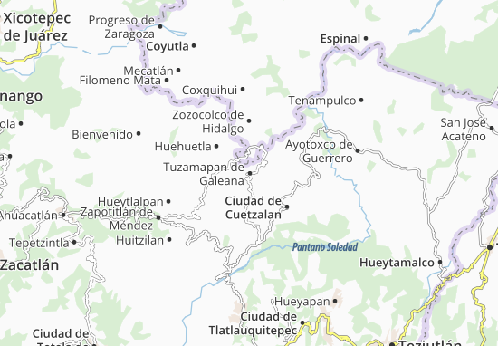 Tuzamapan de Galeana Map