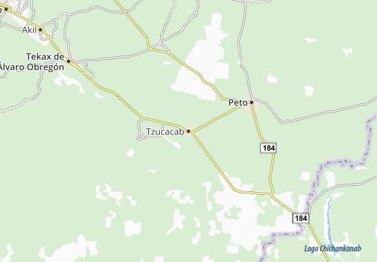 Kaart Plattegrond Tzucacab