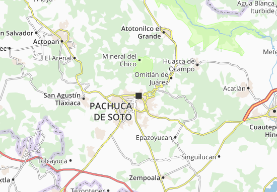 Karte Stadtplan Pachuca de Soto