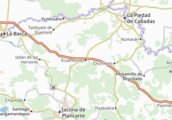Karte Stadtplan Ecuandureo