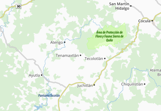 Karte Stadtplan Tenamaxtlán