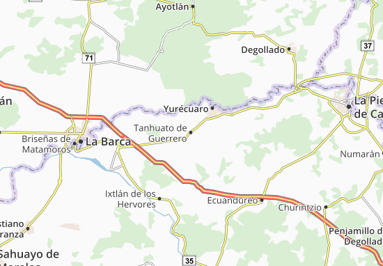 Kaart Plattegrond Tanhuato de Guerrero