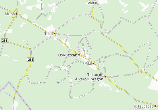 Kaart Plattegrond Oxkutzcab