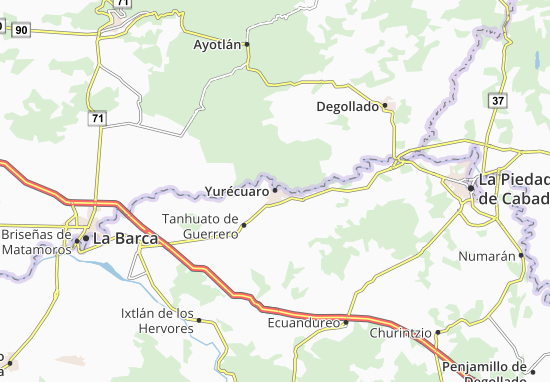 Kaart Plattegrond Yurécuaro