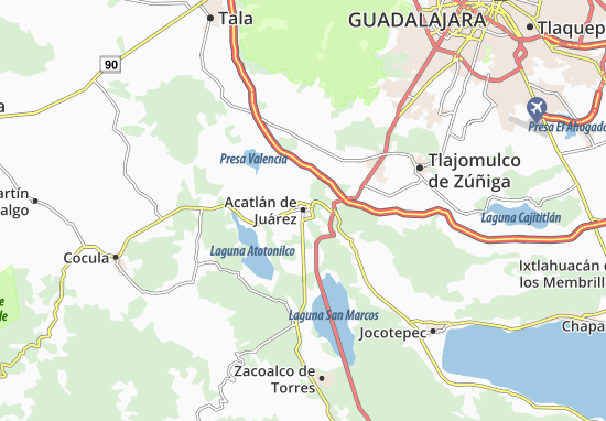 Karte Stadtplan Acatlán de Juárez