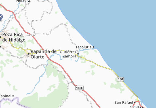 Karte Stadtplan Gutiérrez Zamora