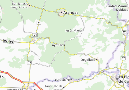 Karte Stadtplan Ayotlán