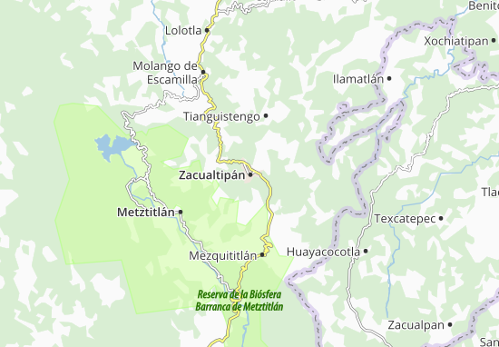 Karte Stadtplan Zacualtipán