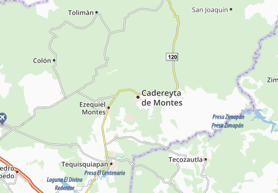 Kaart Plattegrond Cadereyta de Montes