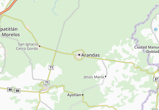 Kaart Plattegrond Arandas