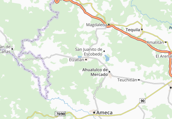 Karte Stadtplan Etzatlán