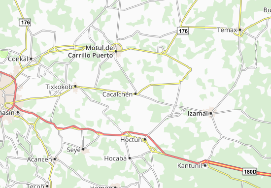 Karte Stadtplan Cacalchén