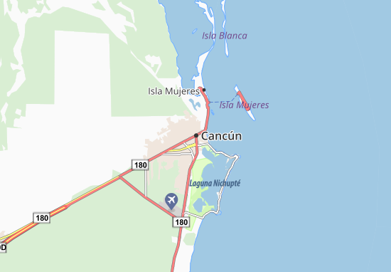 Mapa De Cancun Y Sus Alrededores Mapa Michelin Cancún - Plano Cancún - Viamichelin