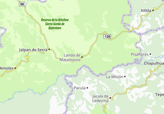 Karte Stadtplan Landa de Matamoros