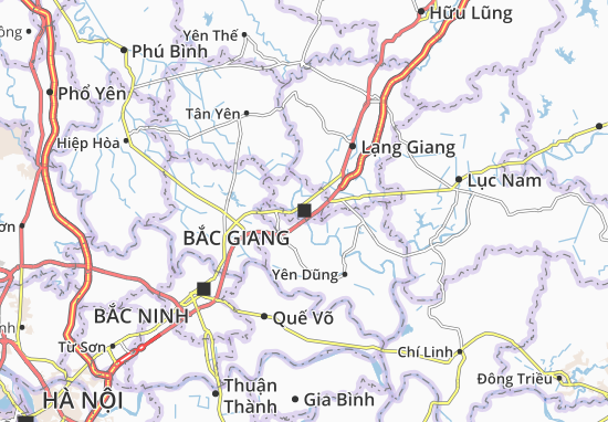 Kaart Plattegrond Bắc Giang