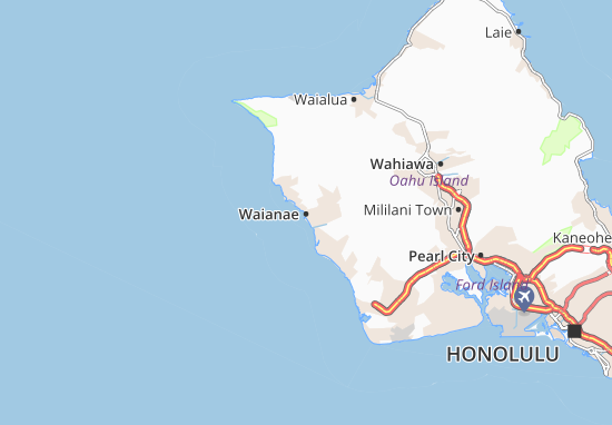 Karte Stadtplan Waianae