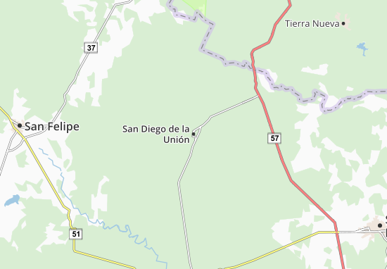 San Diego de la Unión Map