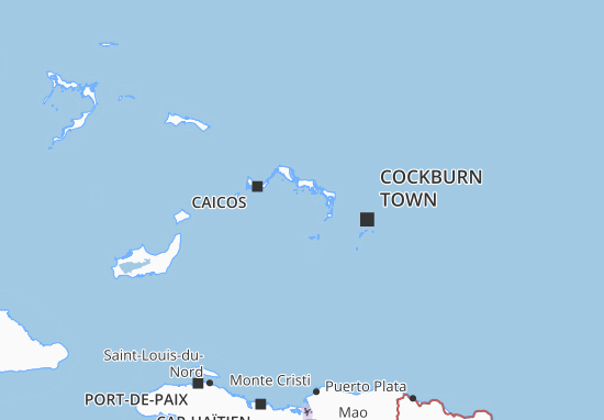 Kaart Plattegrond Turks and Caicos Islands