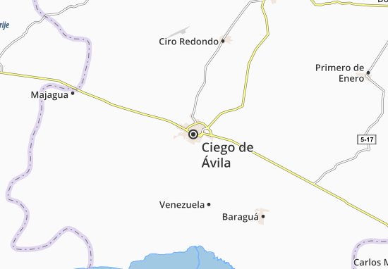 Kaart MICHELIN Ciego de Ávila - plattegrond Ciego de Ávila - ViaMichelin