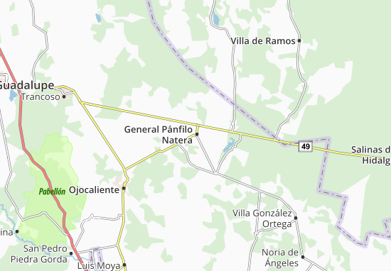 Kaart Plattegrond General Pánfilo Natera