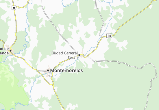 Kaart Plattegrond Ciudad General Terán