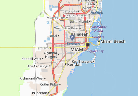 Karte Stadtplan West Miami