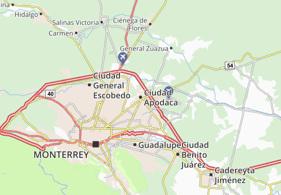 Mapa MICHELIN Ciudad Apodaca - plano Ciudad Apodaca - ViaMichelin