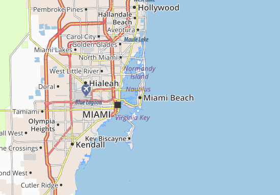 Karte Stadtplan Miami Beach