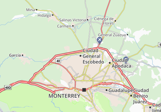 Ciudad General Escobedo Map