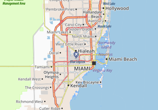 Kaart Plattegrond Miami Springs