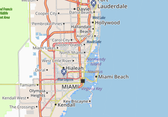 Carte-Plan Miami Shores
